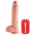 King Cock 10 herés nagy dildó (25 cm) - natúr