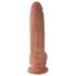 King Cock 9 herés dildó (23 cm) - barna