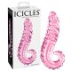 Icicles No. 24 - bordás nyelv üveg dildó (pink)