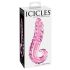 Icicles No. 24 - bordás nyelv üveg dildó (pink)