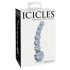 Icicles No. 66 - íves, gömbös, üveg dildó (áttetsző)