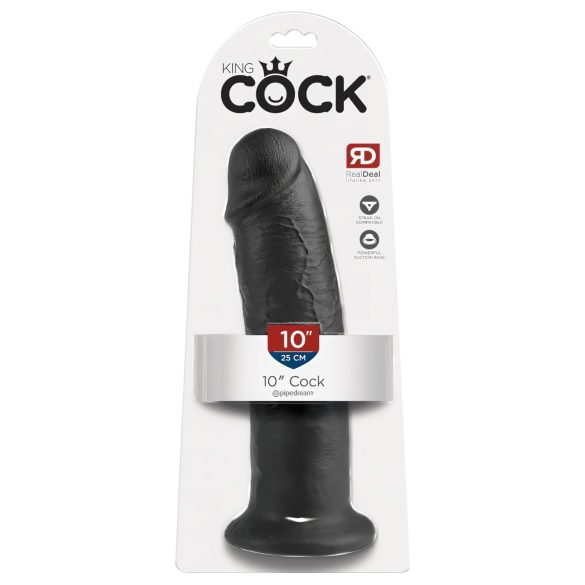 King Cock 10 - nagy tapadótalpas dildó (25cm) - fekete