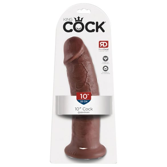 King Cock 10 - nagy tapadótalpas dildó (25cm) - barna