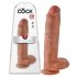 King Cock 11 - tapadótalpas, herés dildó (28cm) - sötét natúr