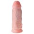 King Cock 9 Chubby - tapadótalpas, herés dildó (23cm) - natúr