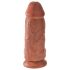 King Cock 9 Chubby - tapadótalpas, dildó (23cm) - sötét natúr