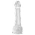 King Cock Clear 7 - tapadótalpas, herés dildó (18cm)