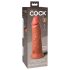 King Cock Elite 8 - tapadótalpas dildó (20cm) - sötét natúr