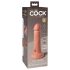 King Cock Elite 6 - tapadótalpas, élethű vibrátor (15cm) - natúr