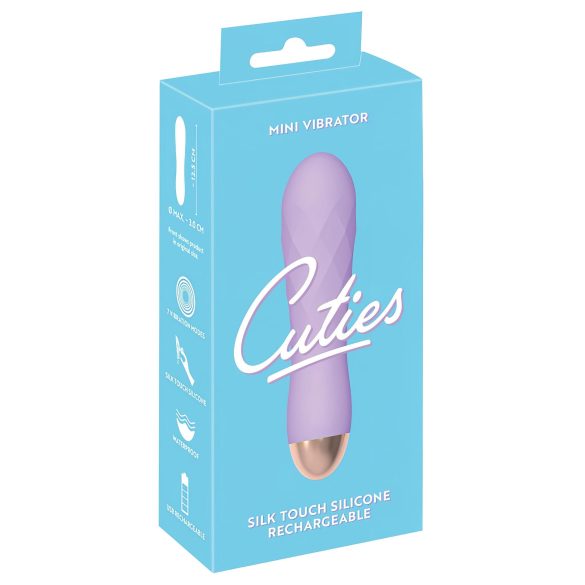 Cuties Mini - akkus, vízálló, rácsos vibrátor (lila)