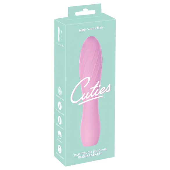 Cuties Mini 3 - akkus, vízálló, bordás vibrátor (pink)