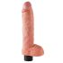 King Cock 10 hajlítható, tapadótalpas vibrátor (25 cm) - natúr