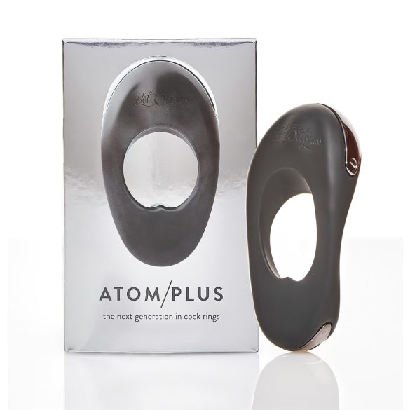 Atom Plus - 2 motoros, vibrációs péniszgyűrű (fekete)