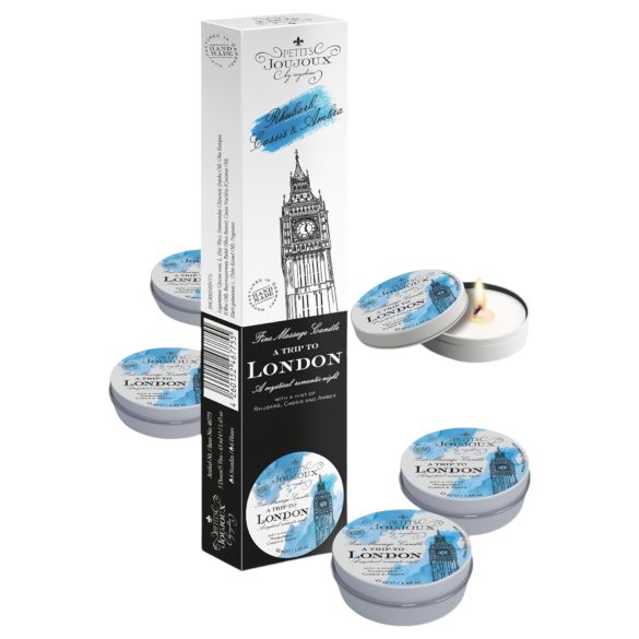 Petits Joujoux London masszázsgyertya - rebarbara-ámbra (5x43ml)