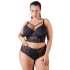 Cottelli Plus Size - pántos-csipkés melltartó (fekete)