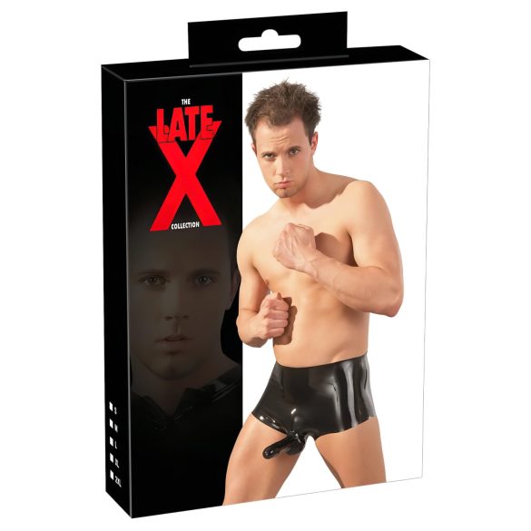 LATEX - boxer + péniszköpeny (fekete)