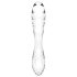 Satisfyer Dazzling Crystal 1 - 2 végű üveg dildó (áttetsző)