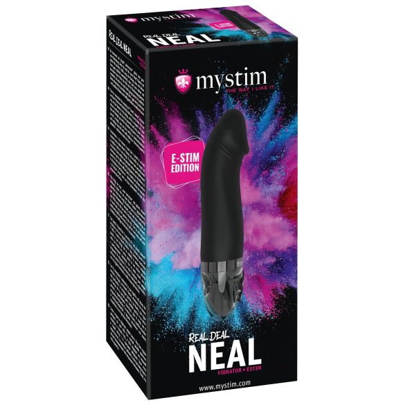 mystim Real Deal Neal E-Stim - akkus elektro vibrátor (fekete)