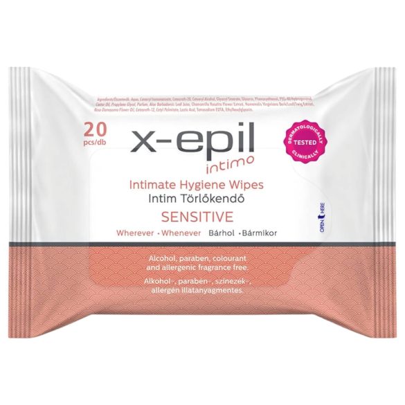 X-Epil Intimo Sensitive - intim törlőkendő (20db)