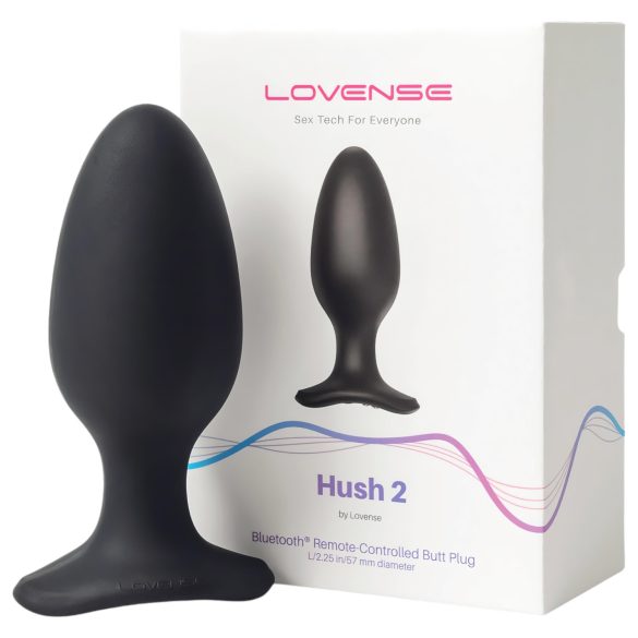 LOVENSE Hush 2 L - akkus kis anál vibrátor (57mm) - fekete