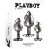 Playboy - anál dildó szett - 3 részes (ezüst)