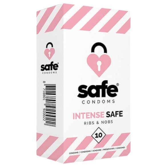 SAFE Intense Safe - bordázott-pontozott óvszer (10db)