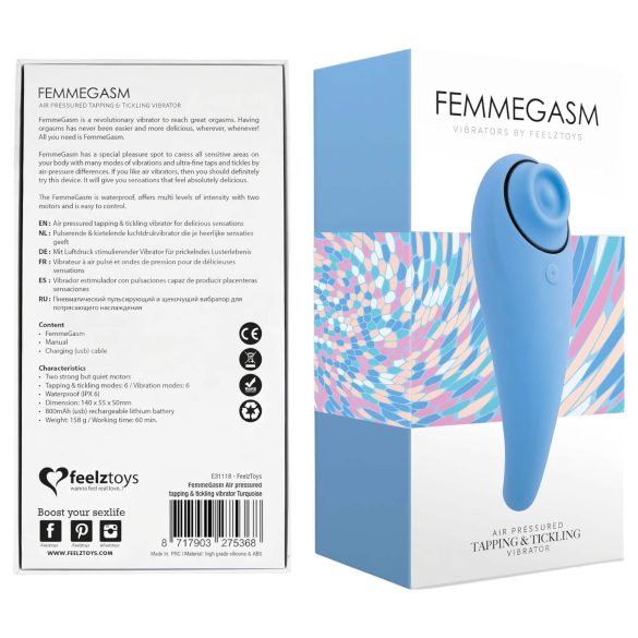 FEELZTOYS Femmegasm - akkus 2in1 csiklóvibrátor (kék)