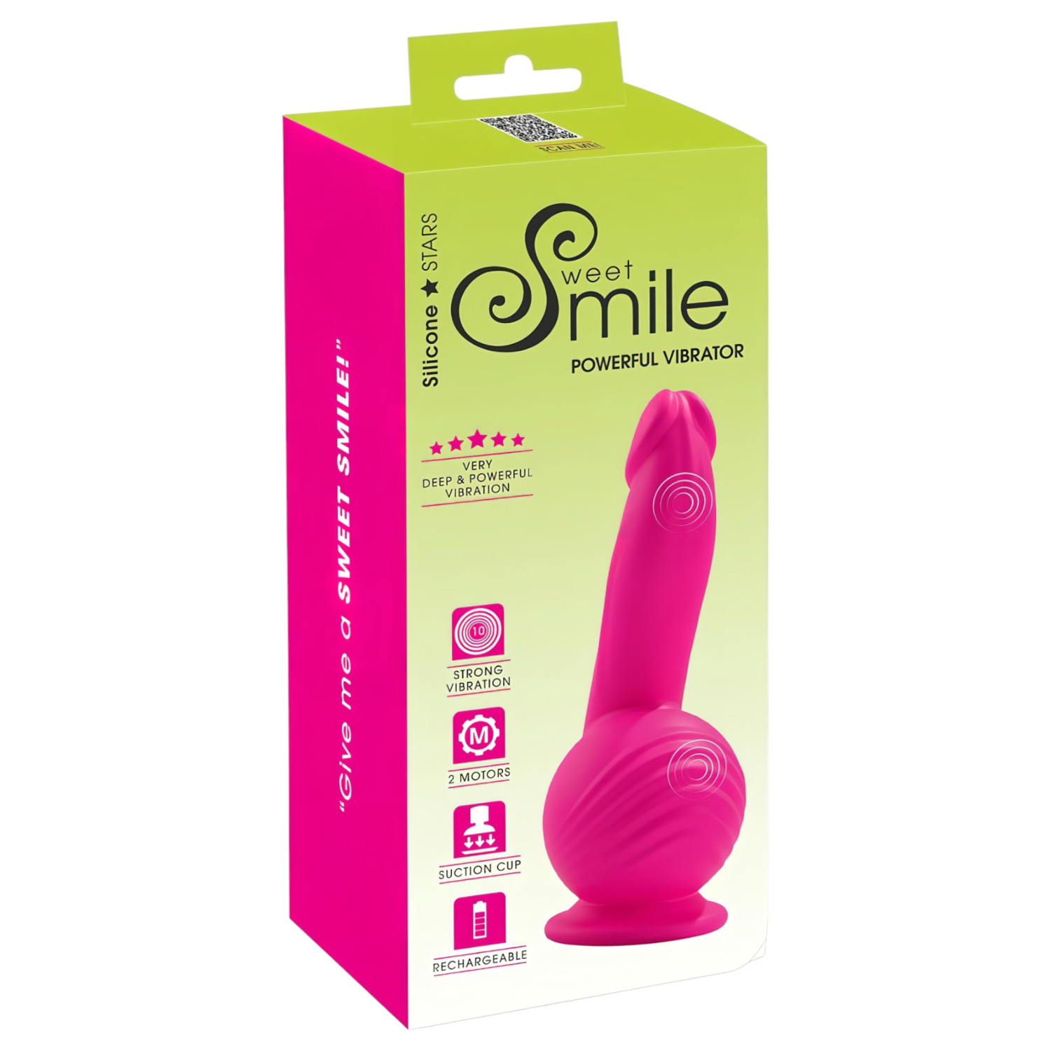 SMILE Powerful - akkus, 2 motoros tapadótalpas vibrátor (pink)