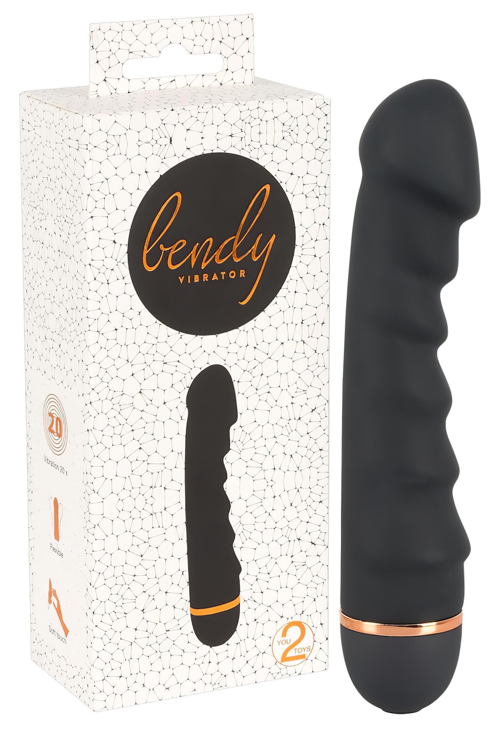 You2Toys - Bendy Ripple - 20 ritmusú, bordás vibrátor (fekete)